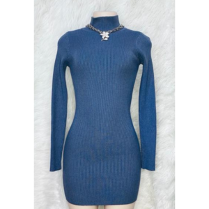 Preloved Knitted Turtleneck Gray Dress