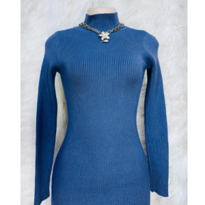 Preloved Knitted Turtleneck Gray Dress