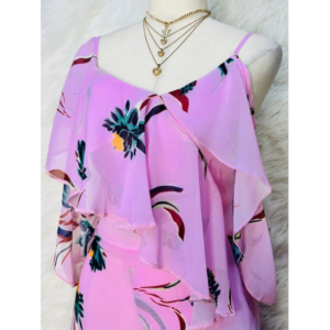 Preloved Pink Floral Long Dress Brand SNAP