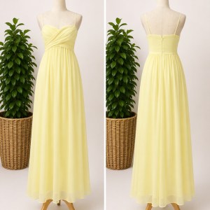 Preloved Yellow Ruched Sweetheart Neck Gown