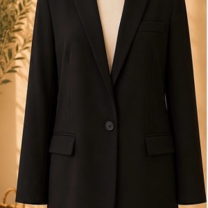 Preloved Classic Black Notch Lapel Tailored Blazer 𝐁𝐫𝐚𝐧𝐝: BEYMEN STUDIO
