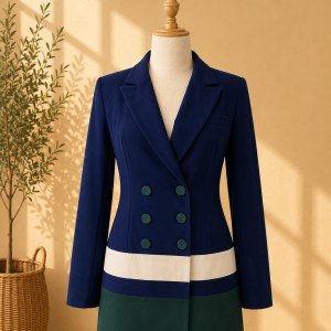 Preloved Blue Double Breasted Blazer 𝐁𝐫𝐚𝐧𝐝: YI JIE FASHION