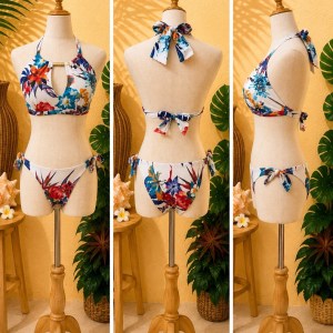 Brand New Floral Keyhole Front Side-Tie Bikini Swimsuit 𝐁𝐫𝐚𝐧𝐝: Cruise. Anne Bra
